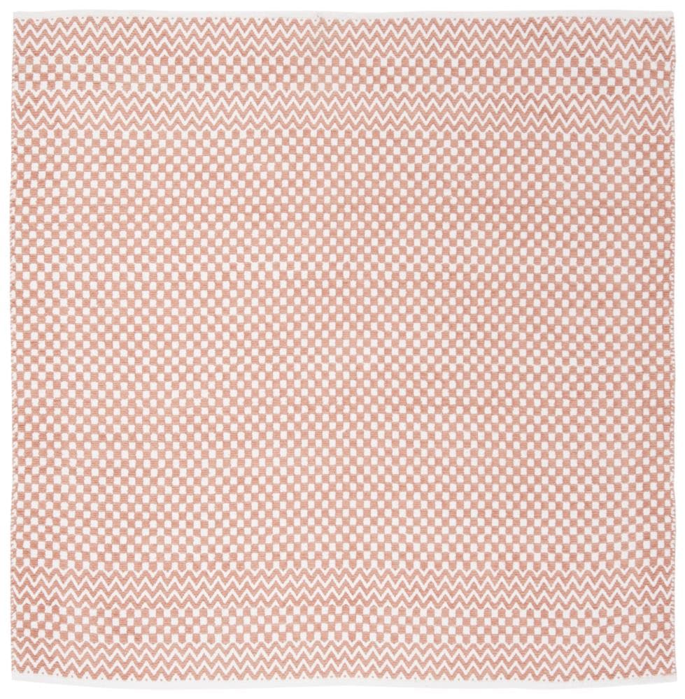 Safavieh BOS686P-6SQ Boston Tallis 6 x 6 (ft) Tufted Cotton Orange Square Indoor Geometric Coastal Area rug