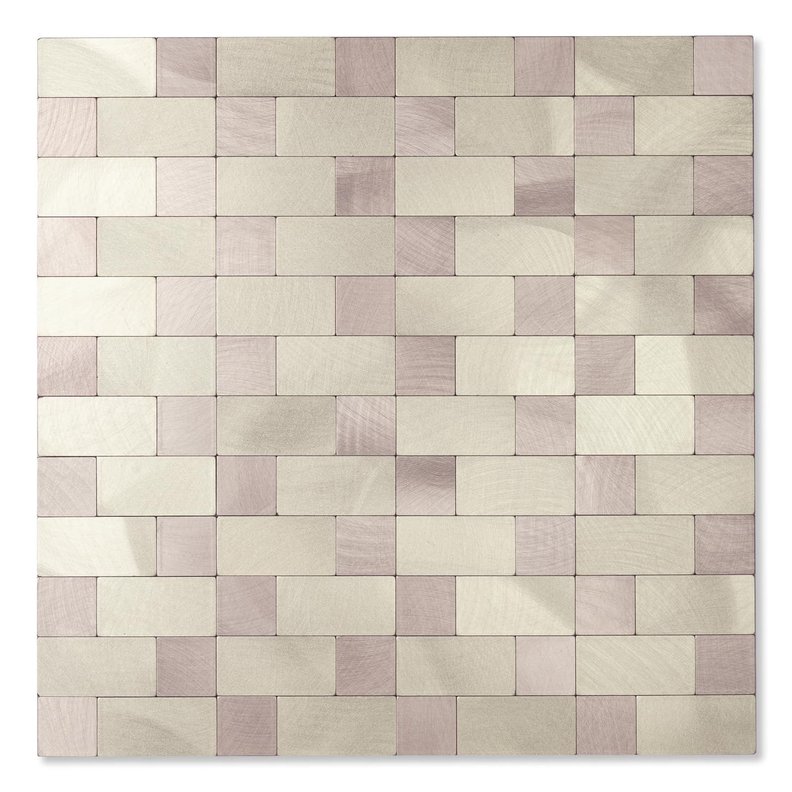 Yichuhaoxi  Peel and Stick Backsplash Tile Stick on Stainless Steel Backsplash Metal Tiles for Kitchen Walls in Champagne Gold 12 x12 10 Sheets