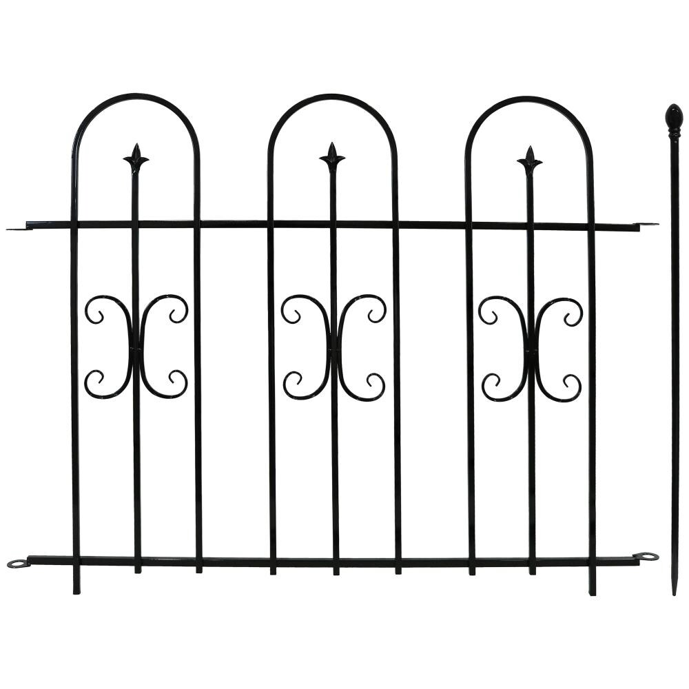 Sunnydaze Decor 1.25-in x 49.25-in x 38.25-in 2-Pack Black Metal Steel ...