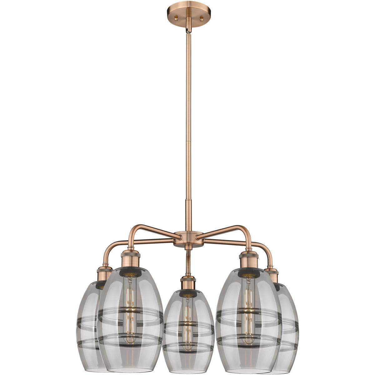 Innovations Lighting - 516-5CR-AC-G557-6SM Ballston Vaz Chandelier Antique Copper