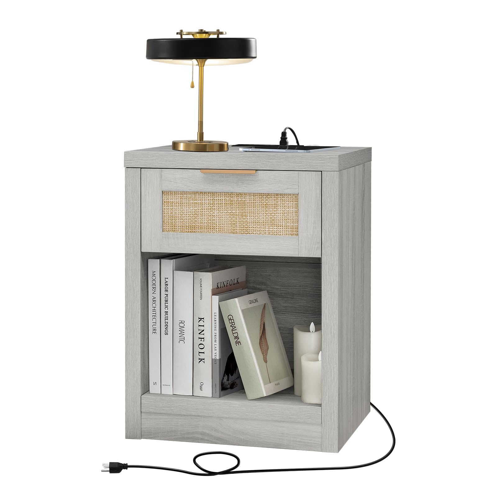 LTMATE LSAFNT0002WH Pale Oak Nightstand