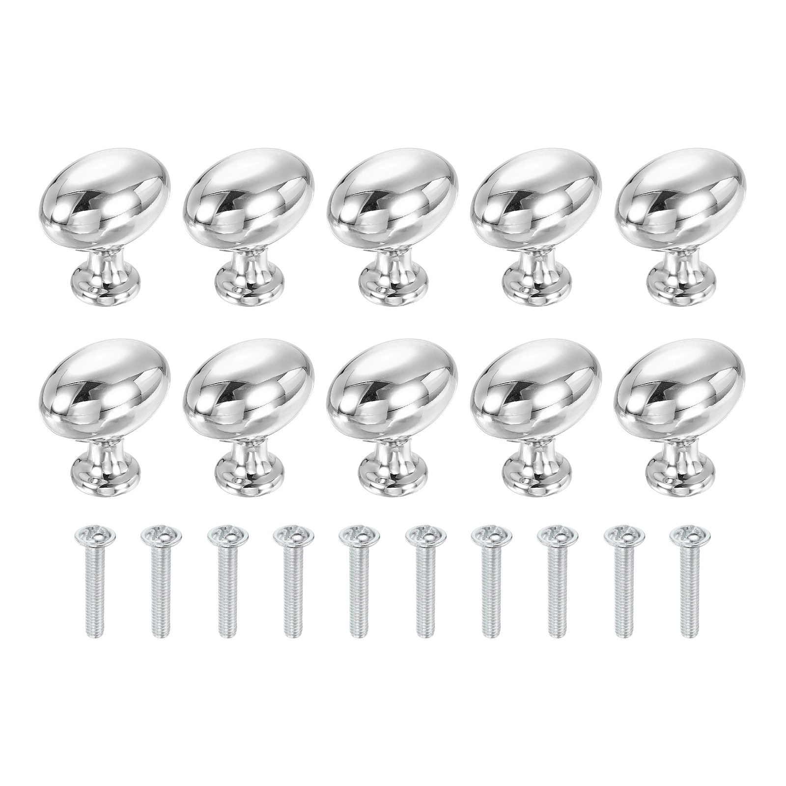Unique Bargains 10pcs Cabinet Knobs 1-5/16 Inch (34mm) Diameter Drawer Knob Polished Chrome Round Ball Kitchen Knobs Handle with Screws for Dresser Bedroom Cupboard Wardrobe Silver #S26062200UX6127