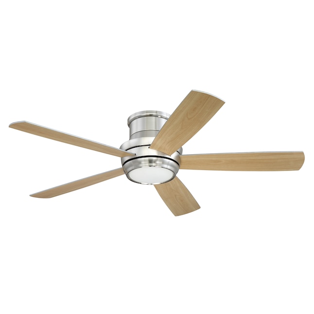 Craftmade Tempo 52 In Brushed Nickel, 52 Inch Flush Mount Ceiling Fan With Remote