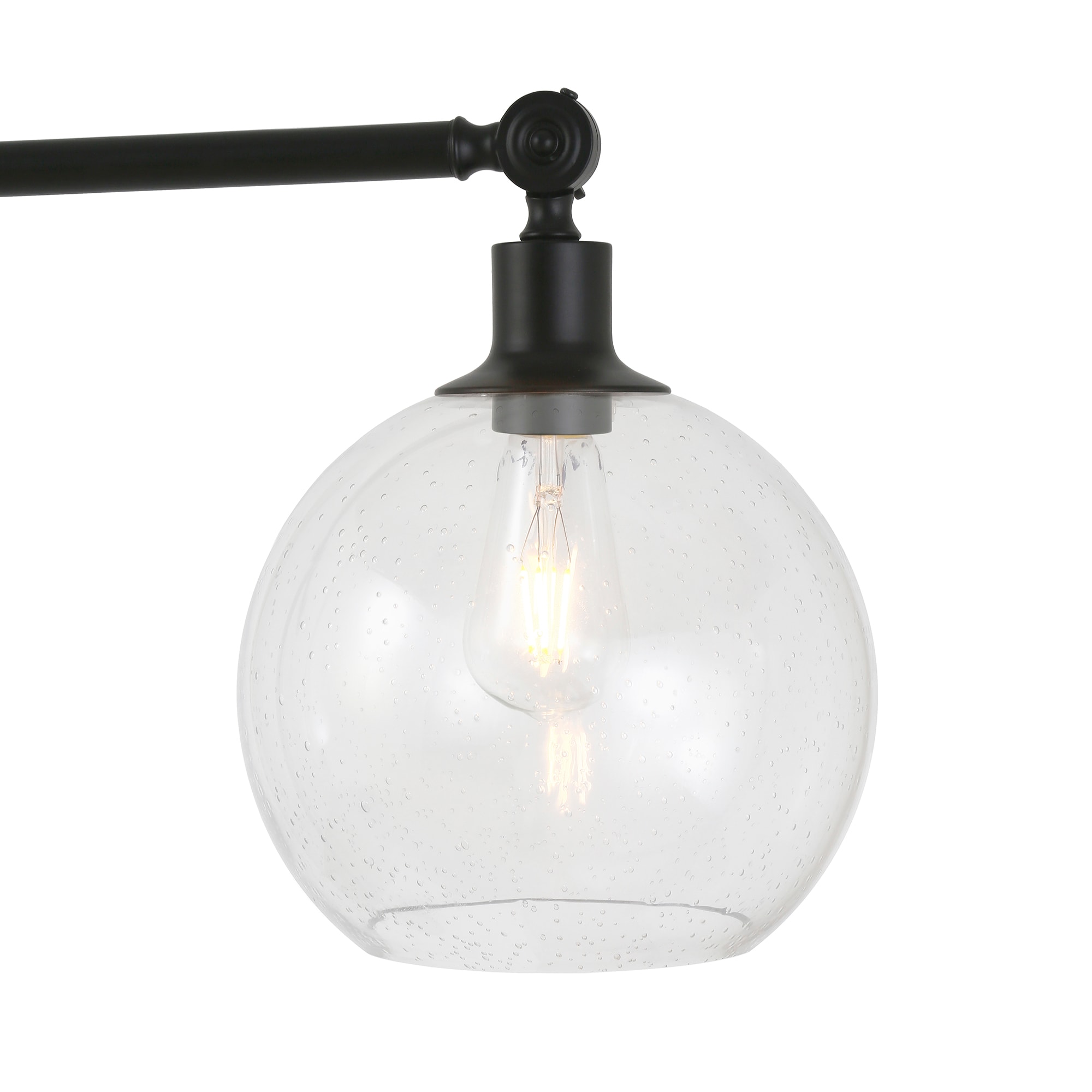 Dardan Traditional Voice-Controlled Floor Lamp in Brushed Gold with Clear Glass Dome