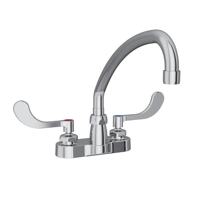 Elkay Chrome 2-Handle Deck-Mount High-Arc Handle Commercial Kitchen Faucet Elkay Chrome 2-Handle Deck-Mount High-Arc Handle Commercial Kitchen Faucet
