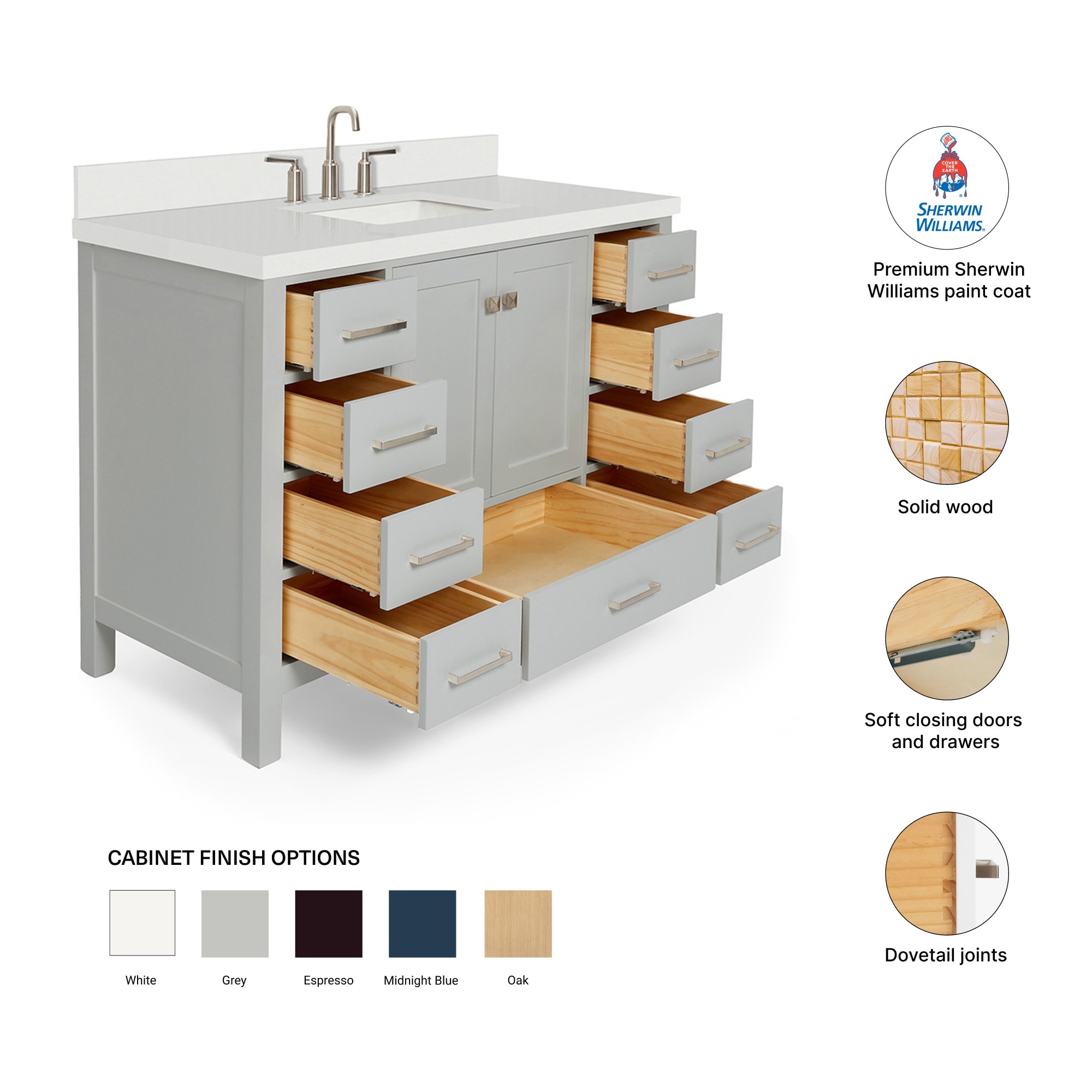 ARIEL A049SWQRVOGRY Bath-Vanity-Combo - View #4