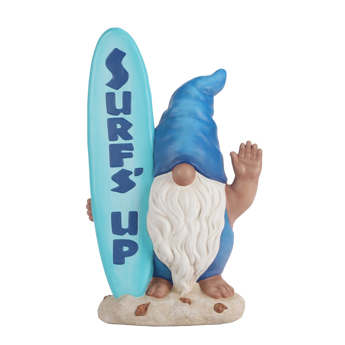 Style Selections A06-1053 19.13-in H x 11.5-in W Blue Gnome Garden Statue