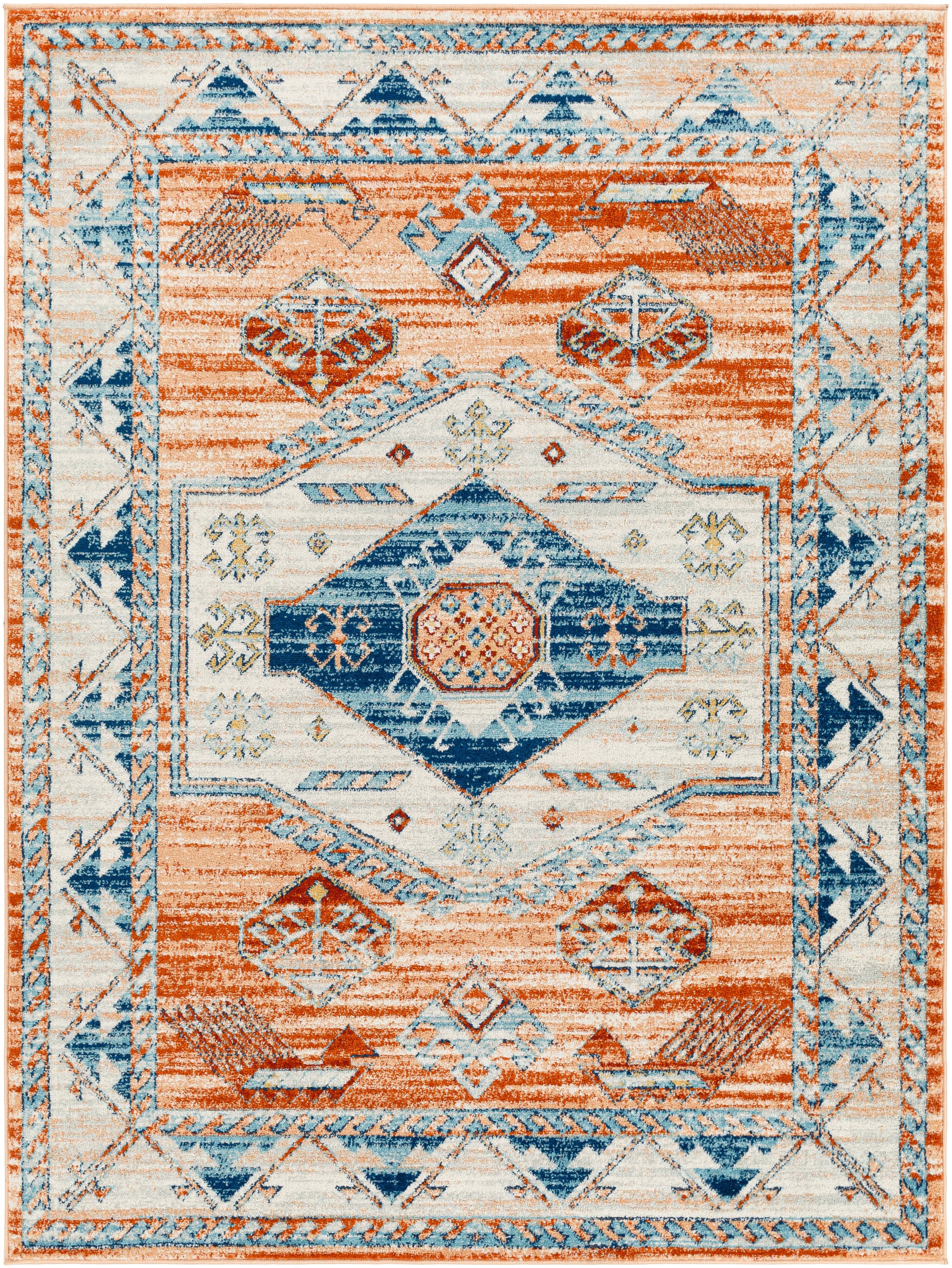 Artistic Weavers TVZ2309-537 Tevazu 5 X 7 (ft) Burnt Orange Indoor Medallion Oriental Area Rug