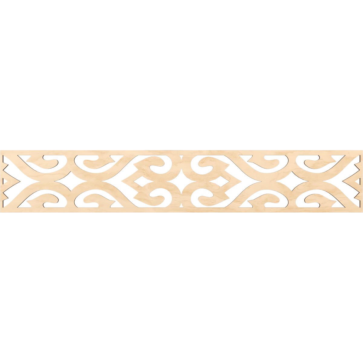 Ekena Millwork MLDA08X46KEEBI Keene Fretwork Flat Trim 8-in x 3.89-ft Birch Brown Unfinished 2156100 Pierced Wall Panel Moulding