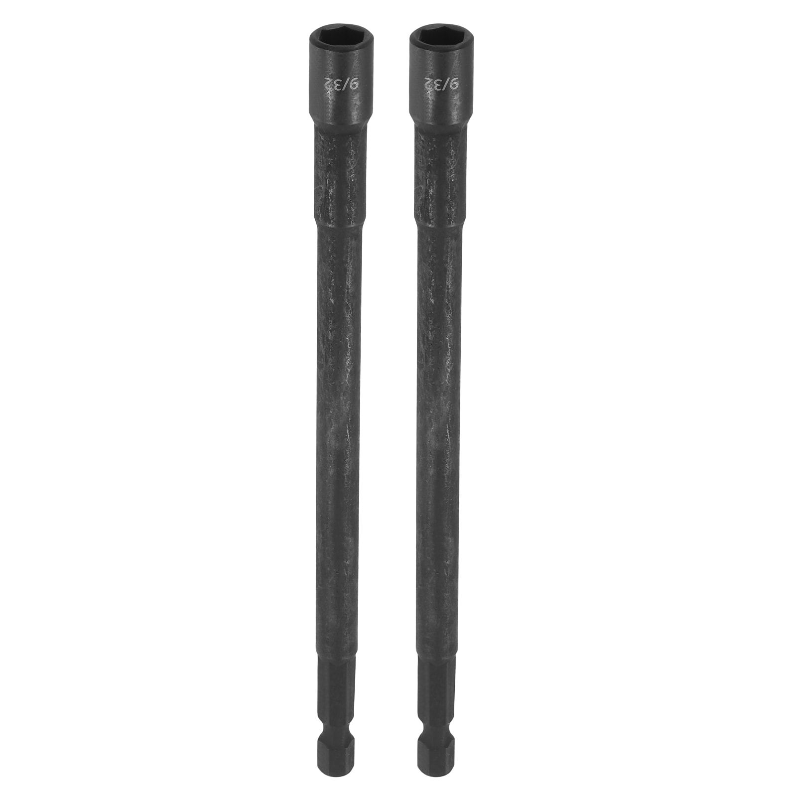 Harfington 2pcs Nut Driver Drill Bit 9/32 Inch Socket 1/4 Inch Hex Shank 6 Inch (150mm) Extra Length Magnetic 6-Point Sockets Quick Change Chrome Vanadium Steel Bolt Setters for Power Drill Drivers