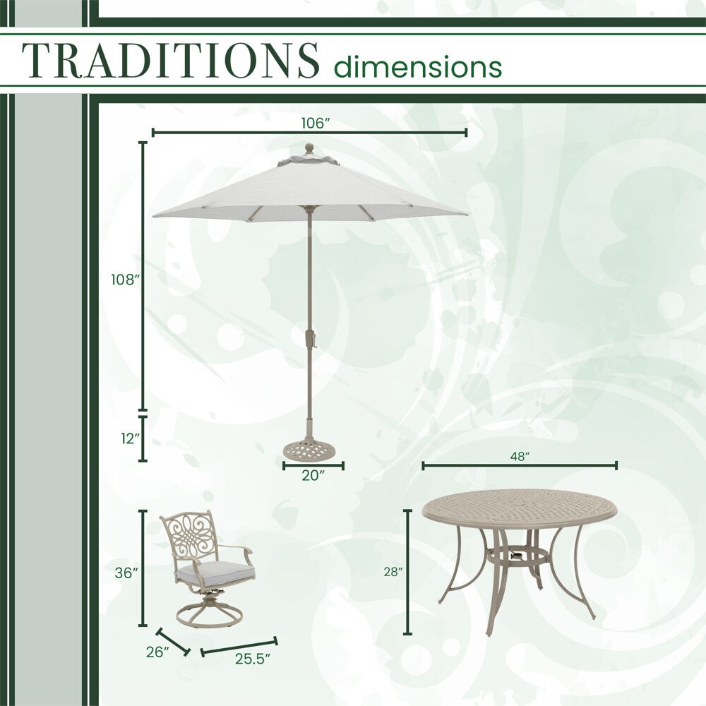 Hanover TRADDNSD5PCSW4-BE-SU Patio-Dining-Sets - View #4