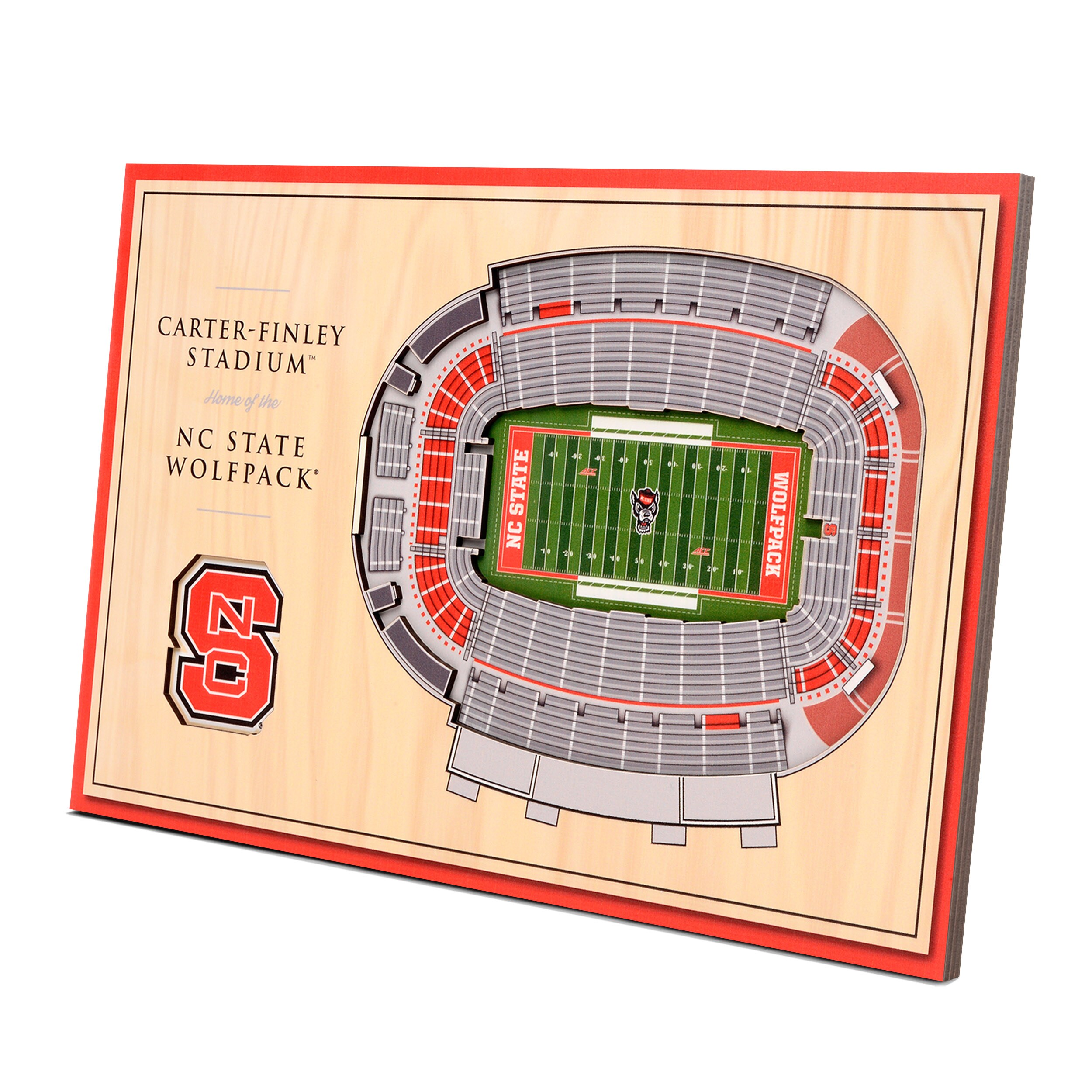 StadiumViews 8490693 North Carolina State Wolfpack YouTheFan NCAA NC State Wolfpack 3D Desktop Display - Carter-Finley Stadium YouTheFan Team Colors Floater frame 8-Inches H x 12-Inches W Sports 3D art