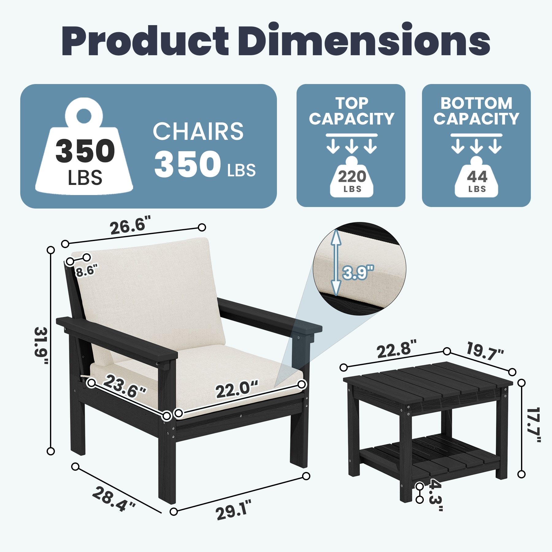 JEAREY PEZHSF06-BK Patio-Sofas-Daybeds - View #3