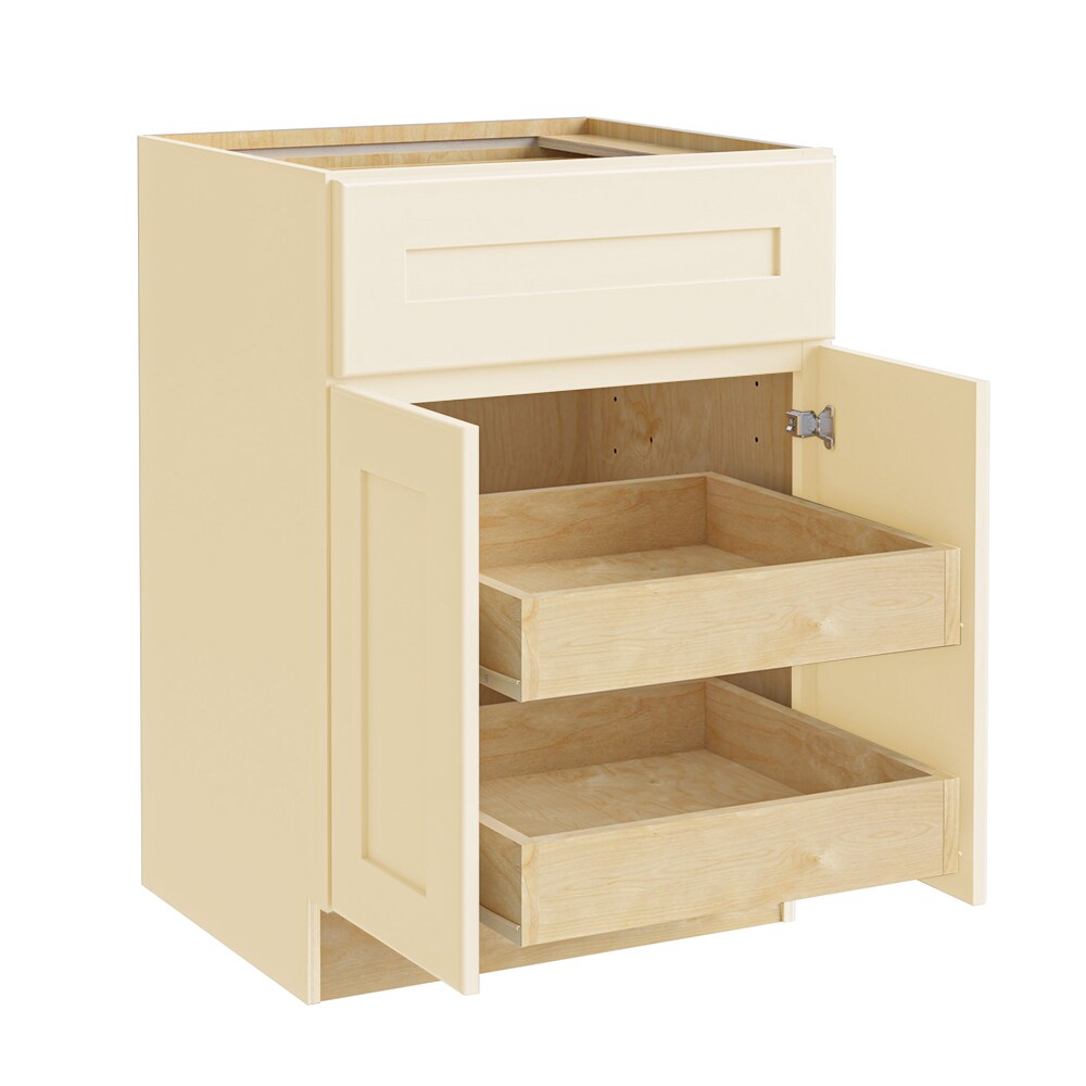Norfolk Assembled 27 in. W x 34.5 in. H x 24 in. D Plywood Base Cabinet in Painted White