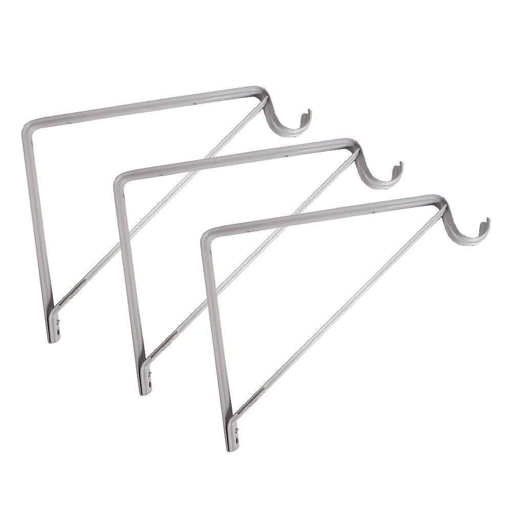 Design House 9.5-in x 13-in White Steel Shelf Bracket (3-Pack) in the Wire  Closet Hardware department at