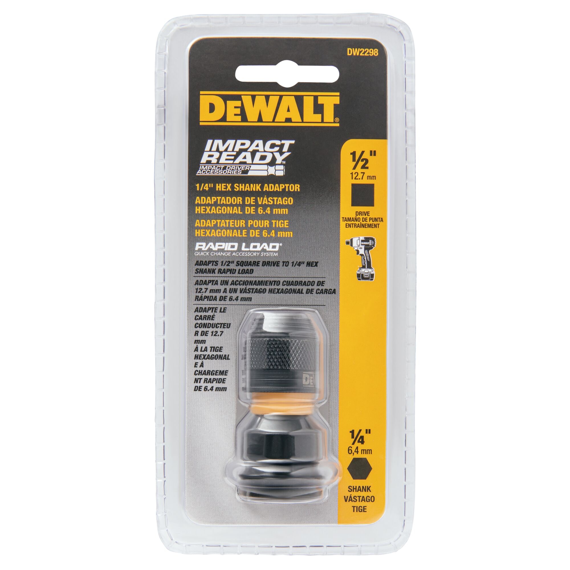 DEWALT Impact Ready 1/4-in to 1/2-in Standard Socket Adapter in the Socket  Adapters department at