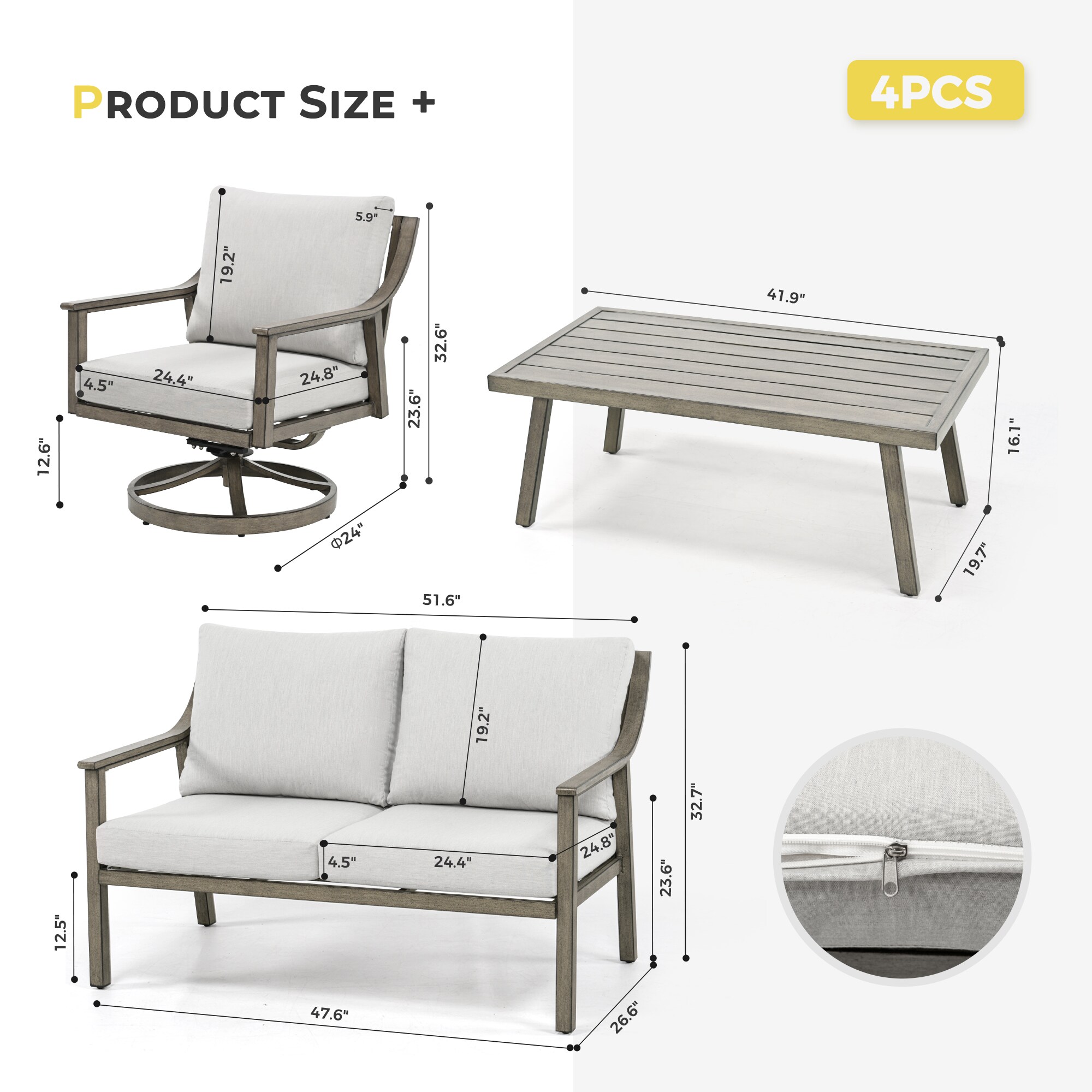  CP-SF4-GG-D3-WL2 Patio-Conversation-Sets - View #2