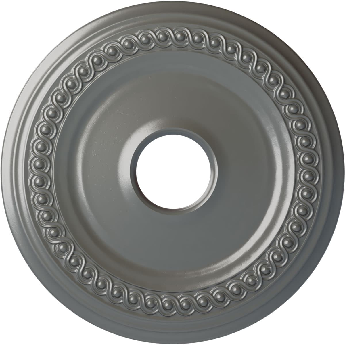 Ekena Millwork CM19CLSLS Classic 18.625-in W x 18.625-in L Painted Silver Polyurethane Whole Ceiling Medallion