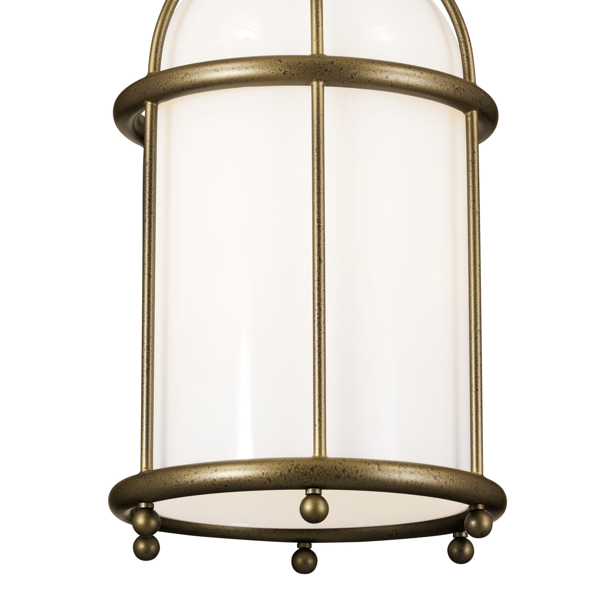Elegant Farmhouse 1-Light Character Bronze Pendant with Opal Glass