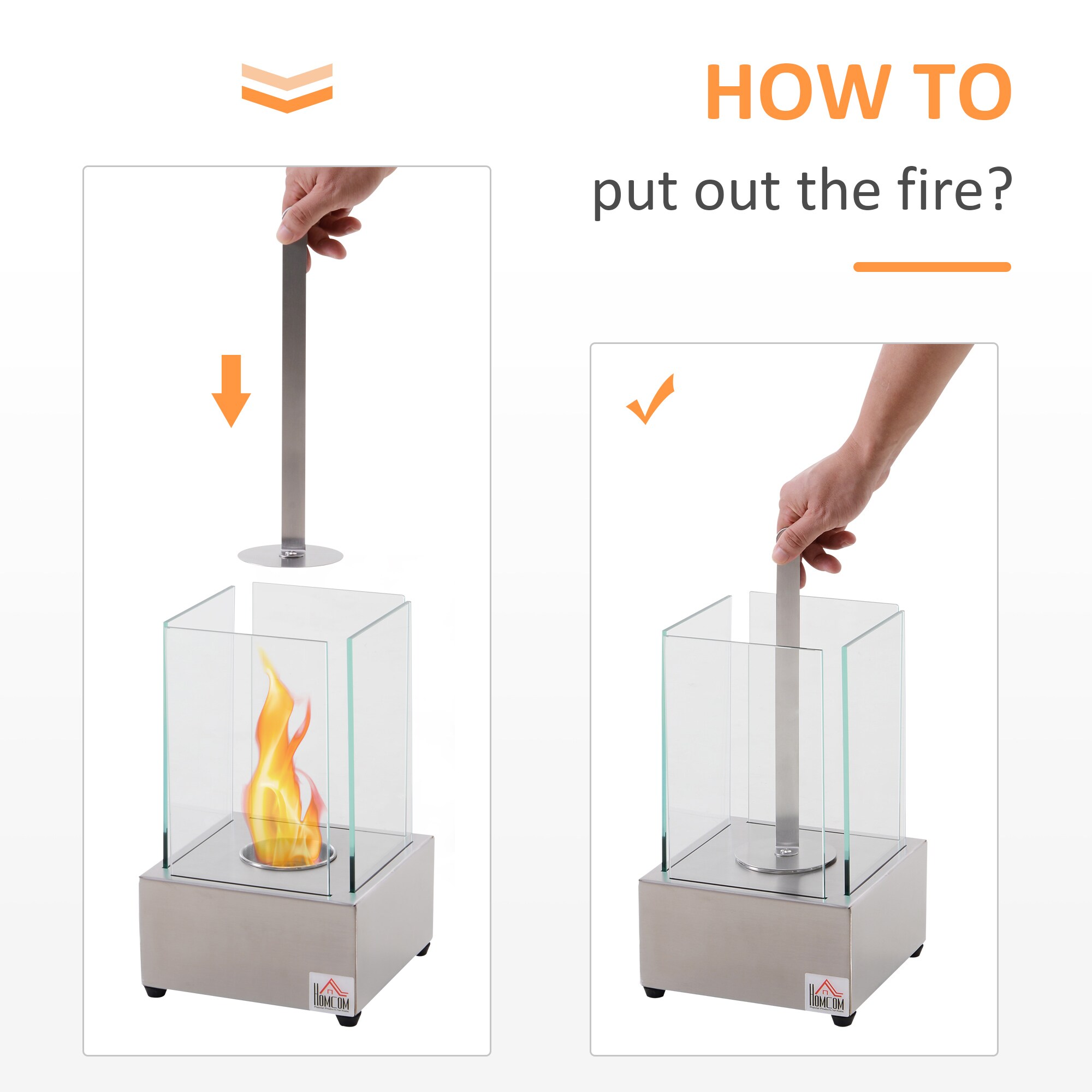 HomCom 820-159 Gel-Fuel-Fireplaces - View #6