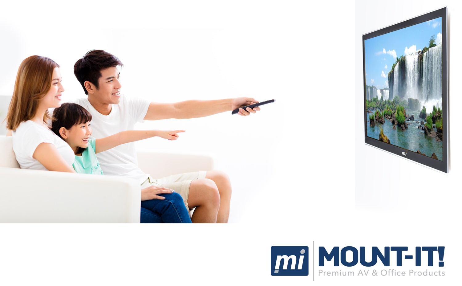Black Steel Low-Profile TV Wall Mount for 32-60 inch Screens
