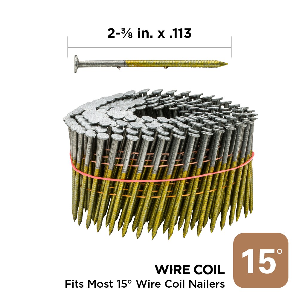 PRO-FIT 2-3/8-in x 0.113-in 15 Degree Hot-Dipped Galvanized Ring Shank ...