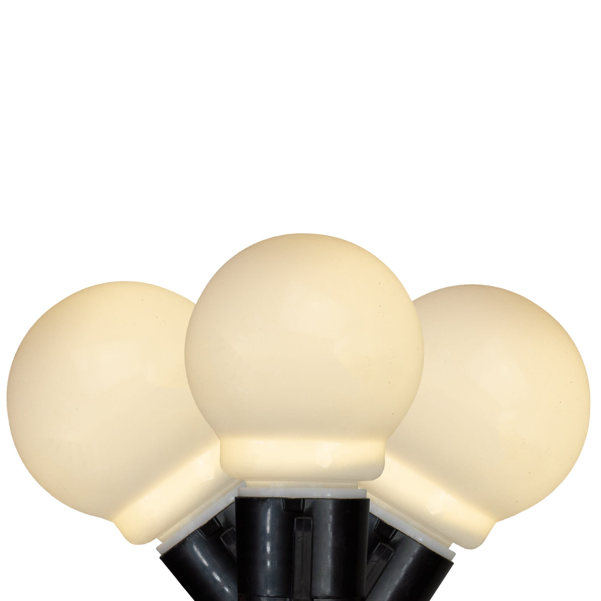 Kurt S. Adler KSA-UL5002 LED Christmas Mini Glass Globe Light Set - White - 15 ft Black Wire - 10ct