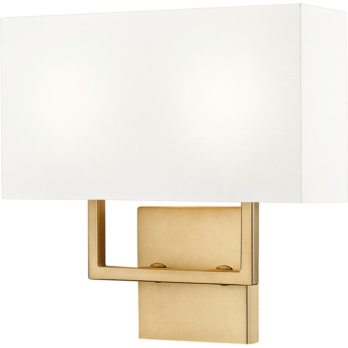 Z-Lite Saxon 12-in W 2 -Light Brushed Brass Transitional Wall Sconce