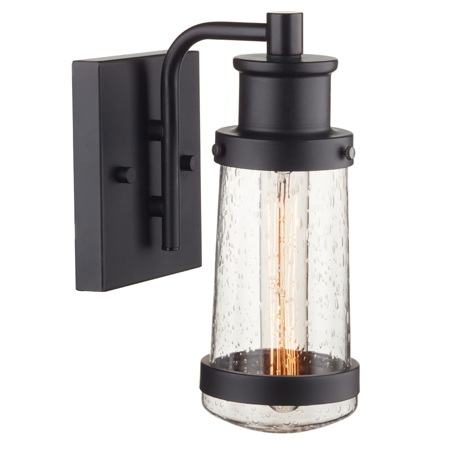  Vintage 1 Light Matte Black Bennett Wall Sconce