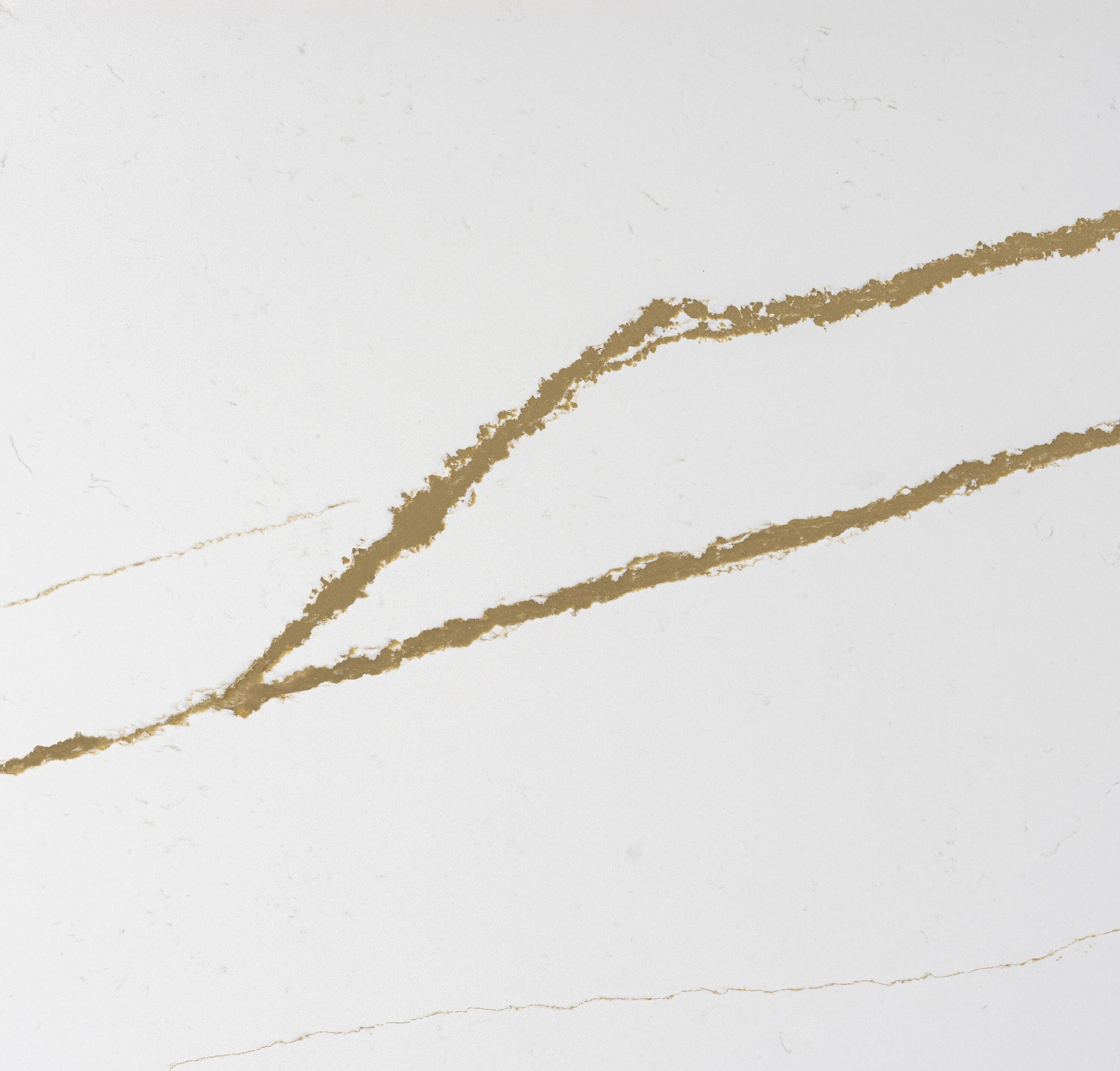 Eternal D'or/ Polished Quartz White Kitchen Countertop SAMPLE (4-in x 6-in) | - Silestone 263185