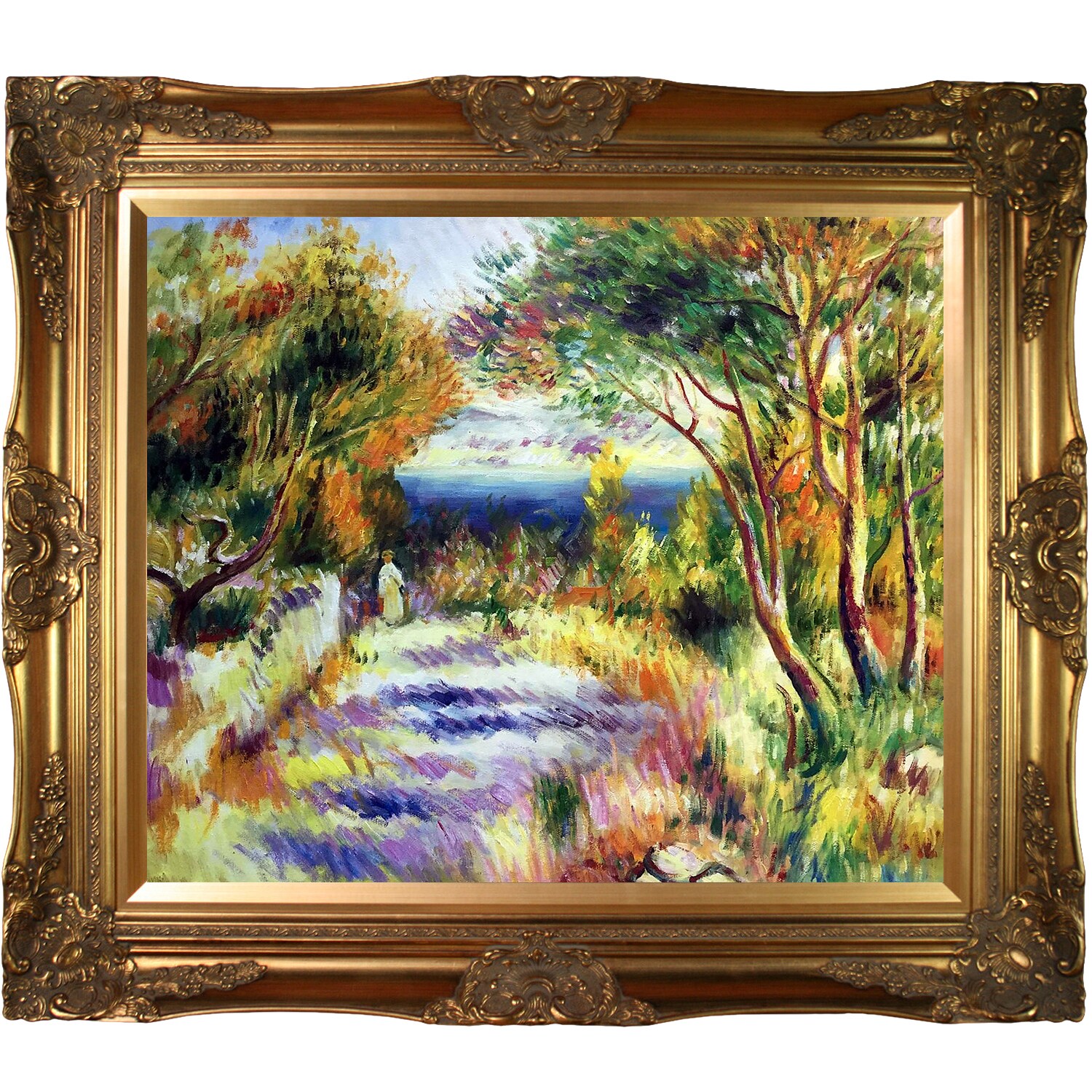 La Pastiche L'estaque Pierre-auguste Renoir Gold Wood Framed 28-in H x ...