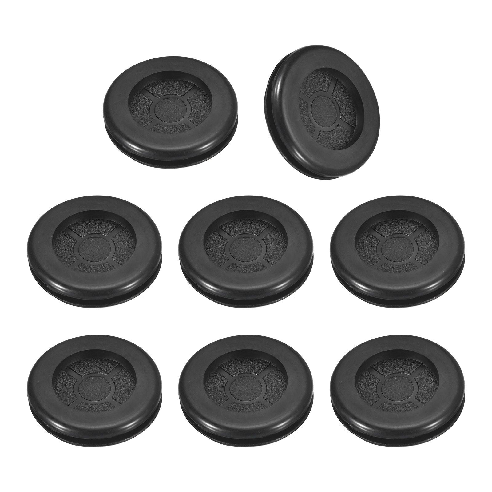 Unique Bargains 8pcs Rubber Grommets 1-1/8inch (30mm) Drill Hole 1inch (25mm) ID Double Sided Hole Plugs Ring Gasket for Firewall Cable Wire Protecting Black #S25072801UX3575