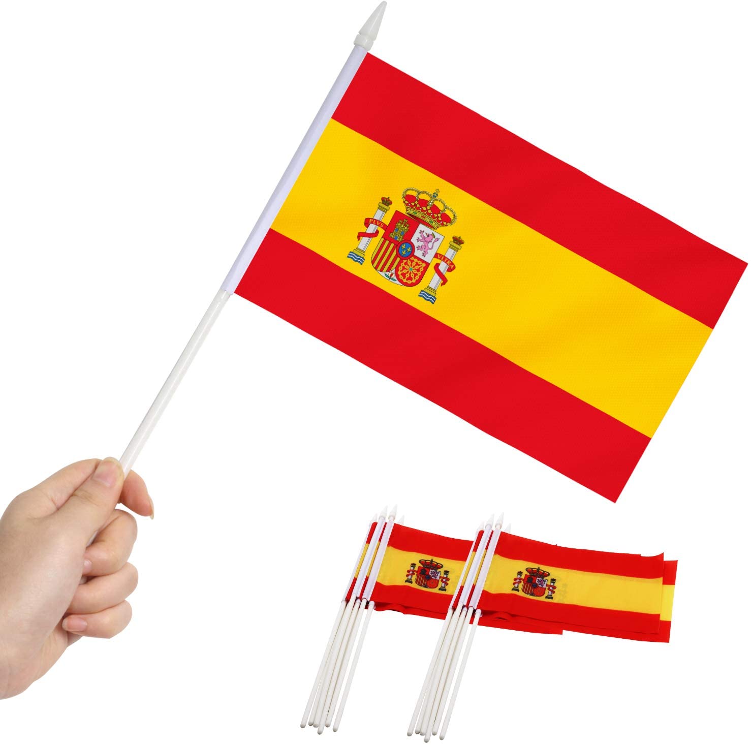 Anley Spain Mini Flag 12-Pack 0.6-ft W x 0.4-ft H International 