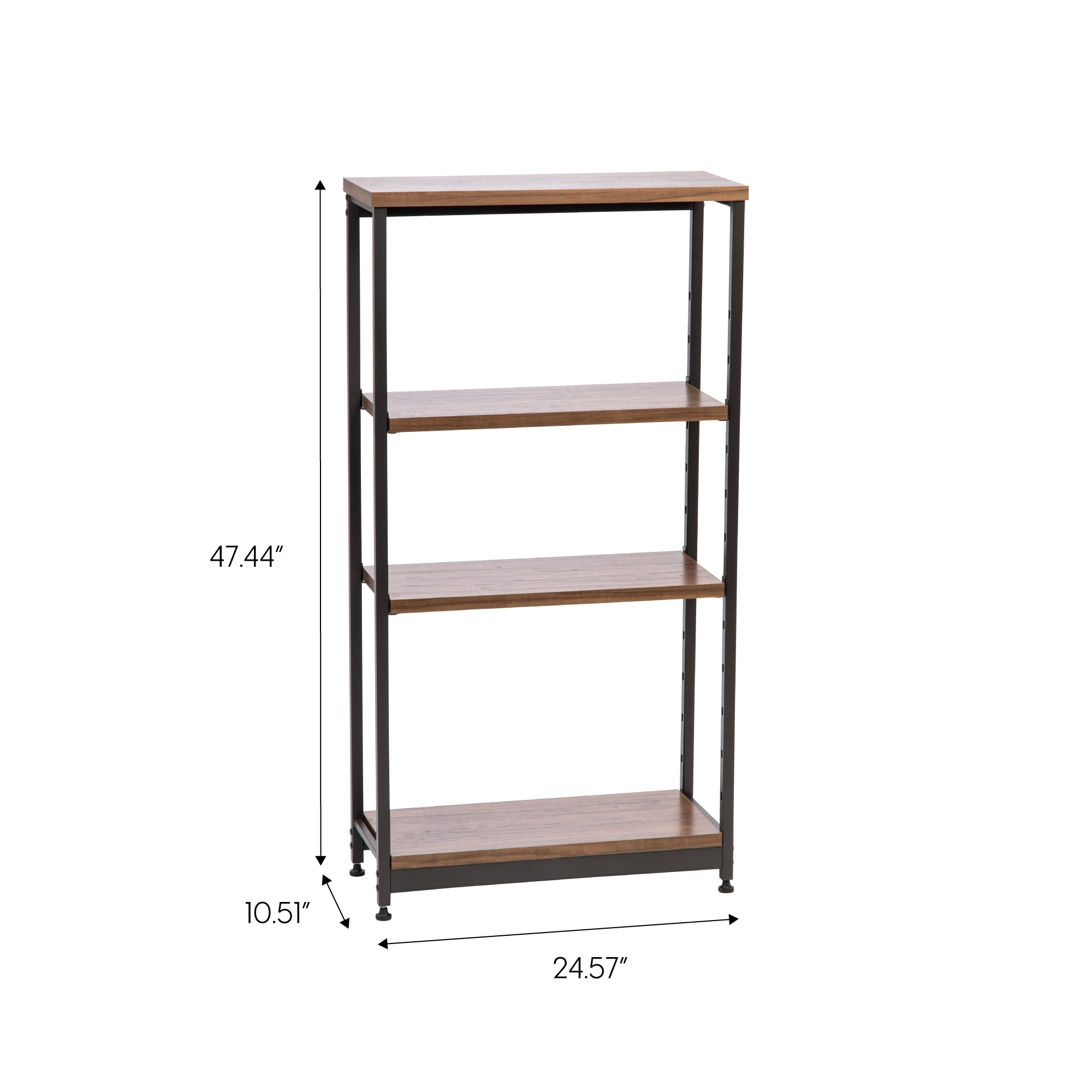 IRIS Book-Case Brown Metal 3-Shelf Bookcase (10.51-in W x 47.44-in H x ...