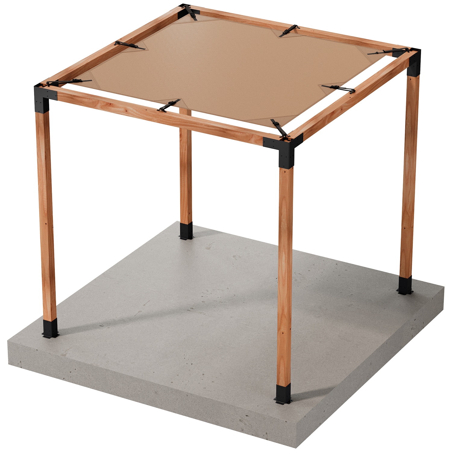 Simpson Strong-Tie SAGE-SHADE8X8T Outdoor Accents Sage Pergola System 8-ft x 8-ft Tan Shade fabric with Fasteners
