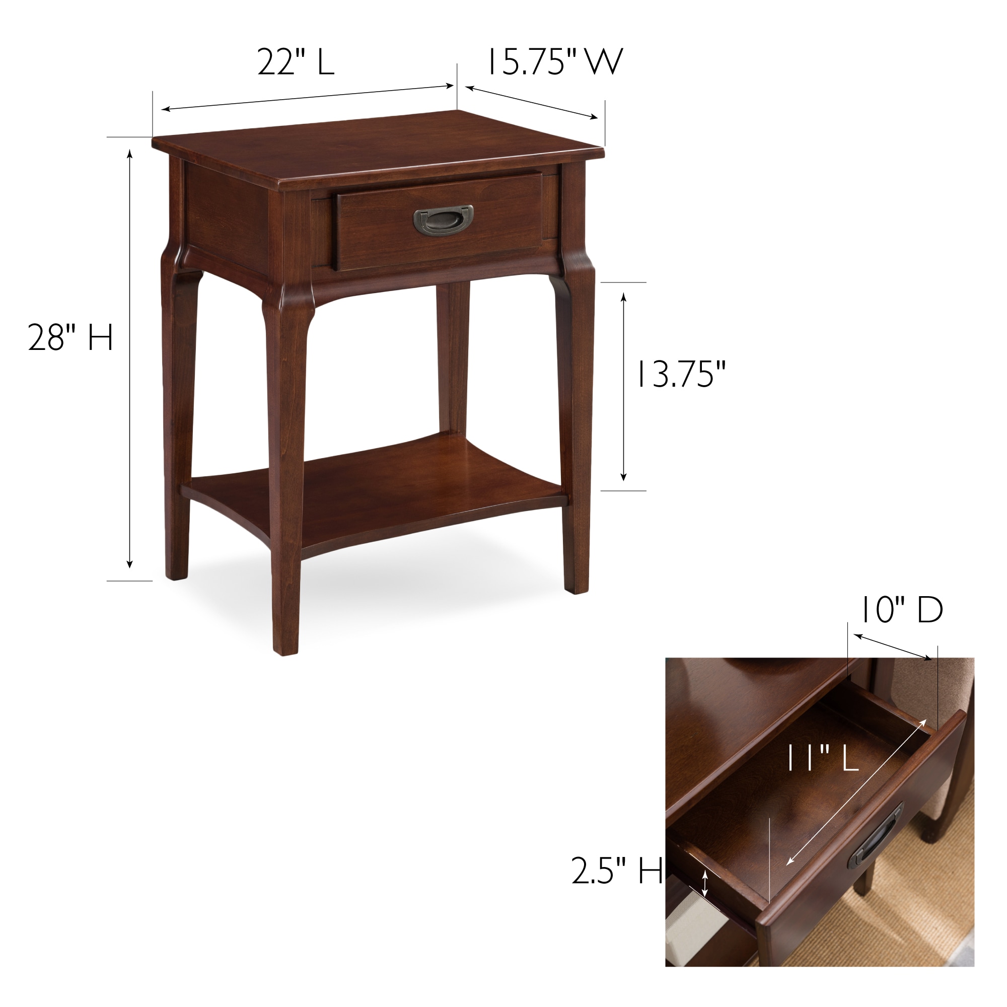 Leick Home 22022 nightstands - View #3