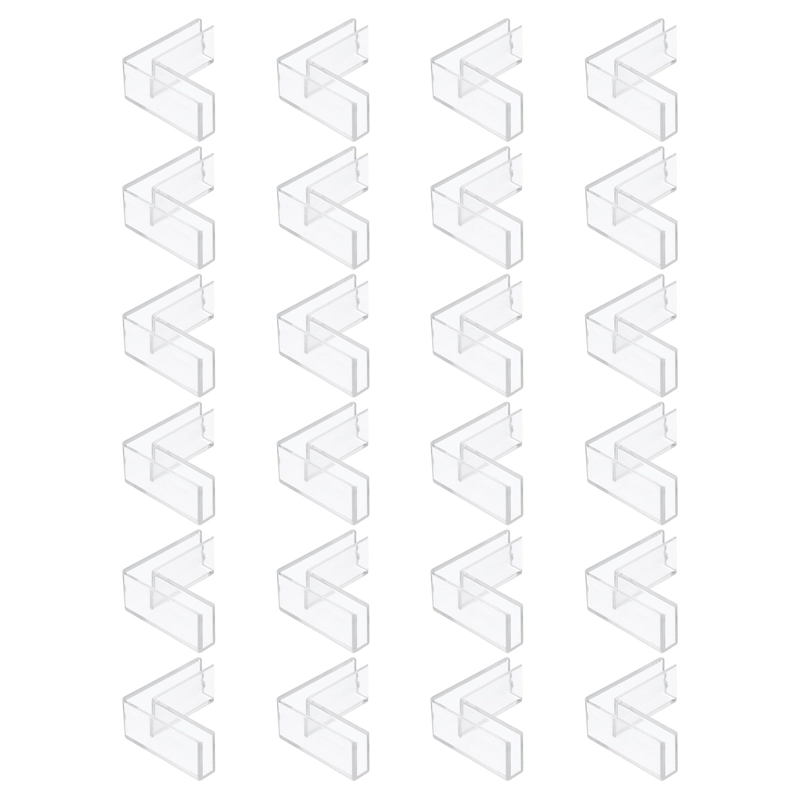 Unique Bargains 24pcs Plastic Glass Connector Suitable for 5mm Thick l Shaped Glass to Glass Clamp Fixing Bracket Rimless Clip Holder for Aquarium Fish Tank Display Shelves Transparent