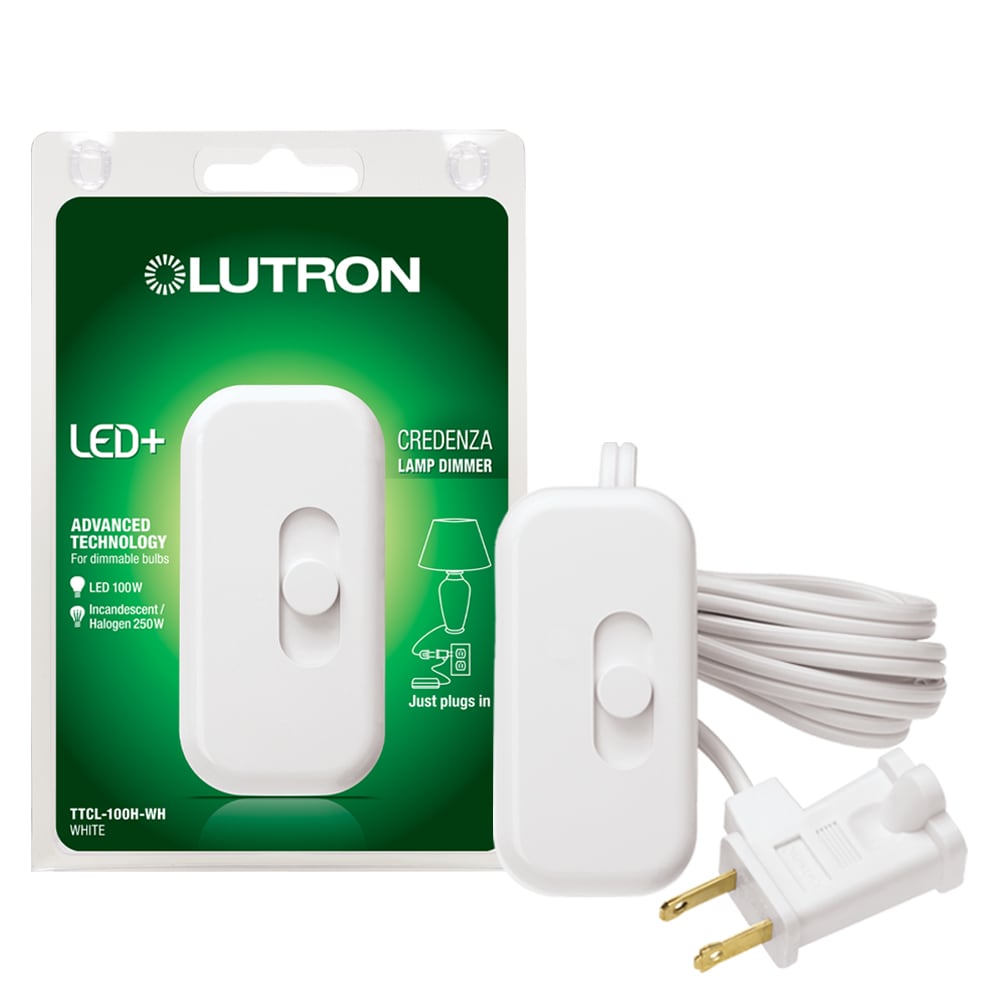 Lutron Credenza 300-Watt Plug-In Table Floor Lamp Light Dimmer Switch in Black 