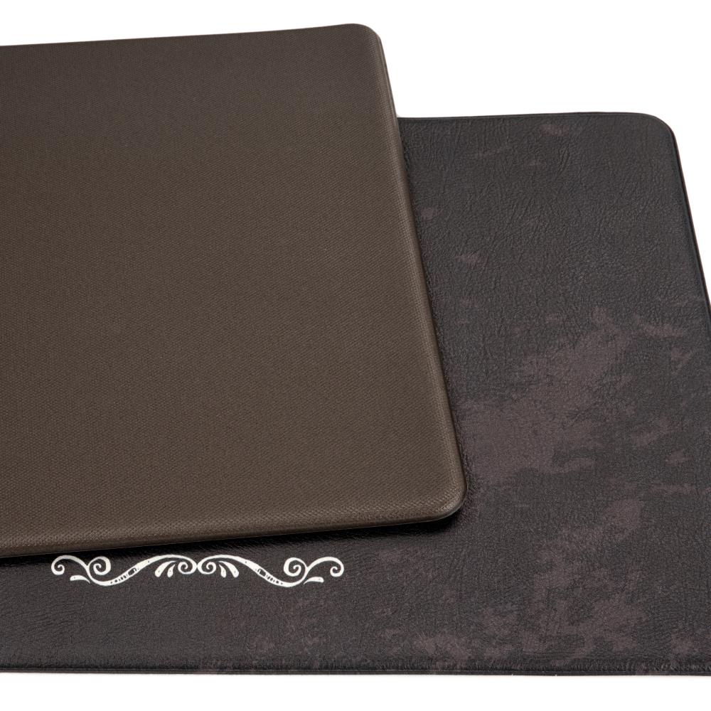 Black PVC Anti-Fatigue Kitchen Mat with Heartfelt Message