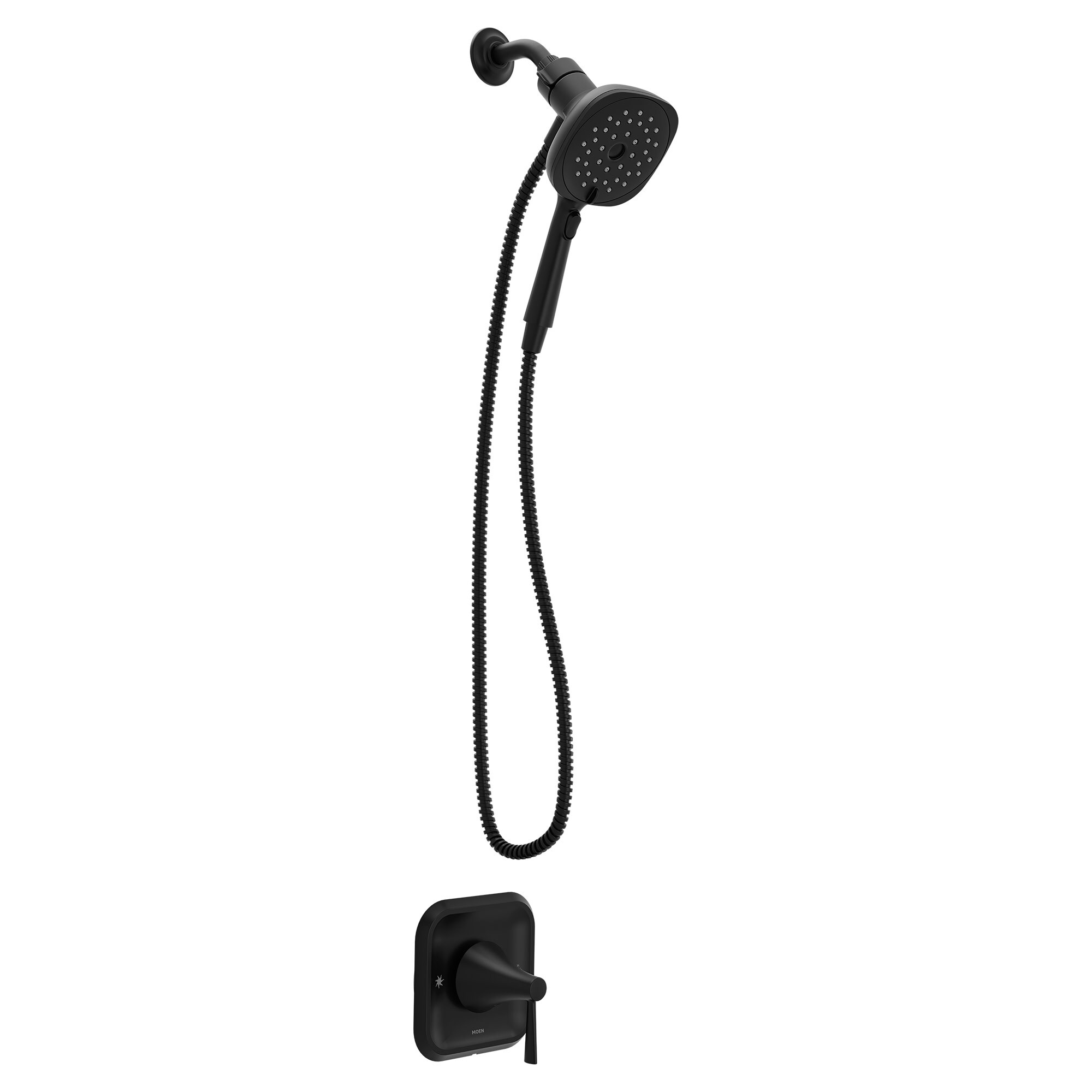 Moen 82023BL Ronan Matte Black 1-handle Handheld 4.31-in Square Shower Faucet with Valve