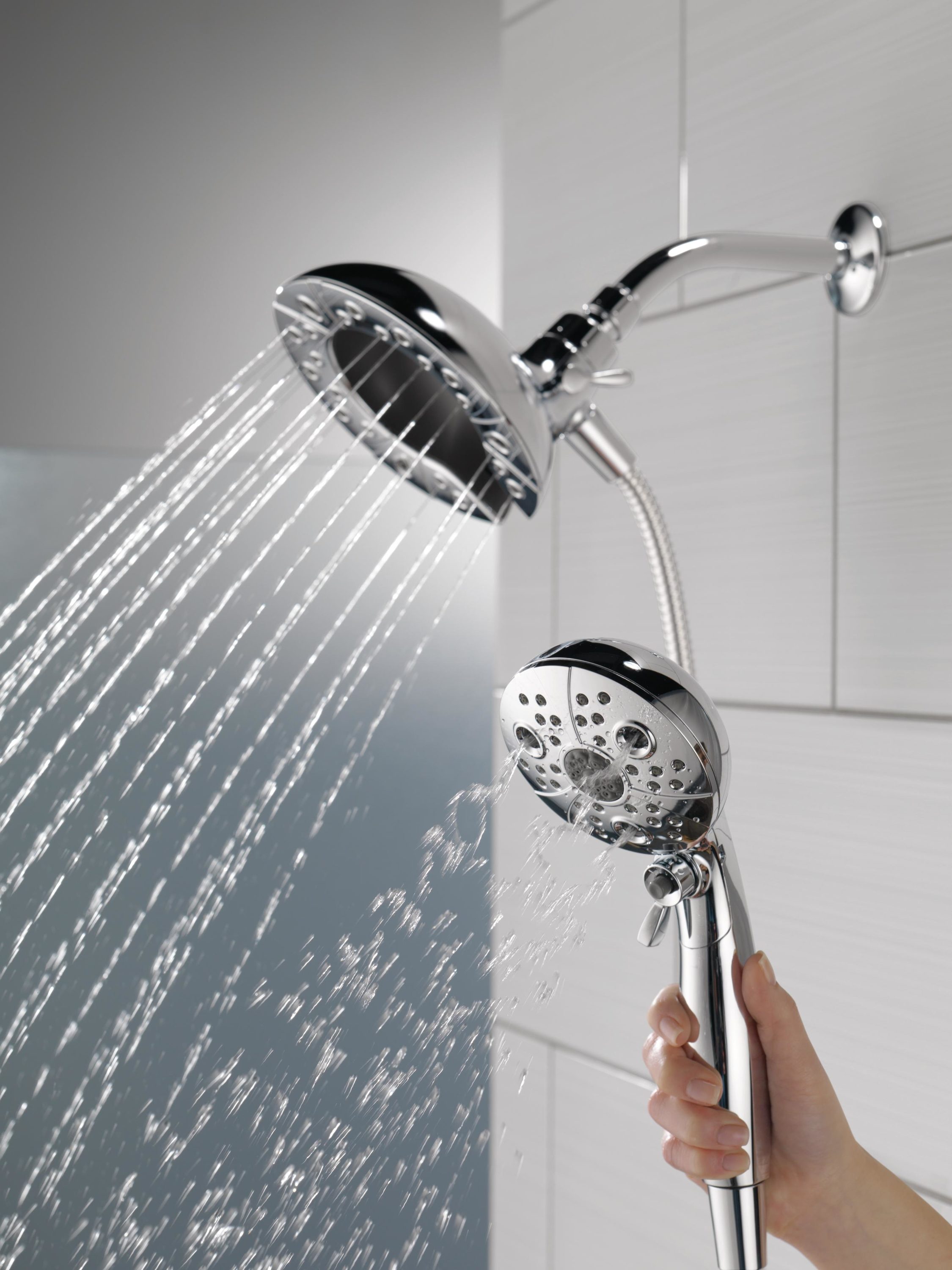 Delta Universal Showering Components Chrome Round Dual/Combo Shower ...