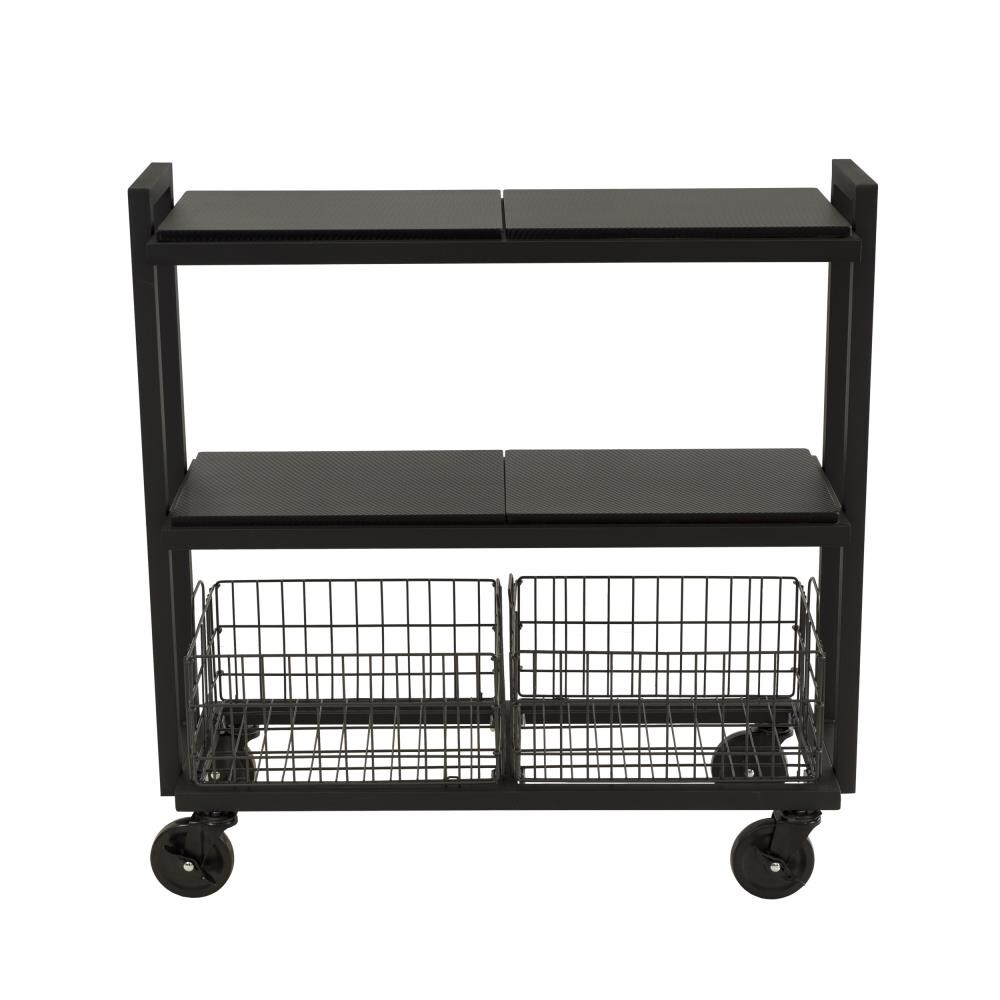 Atlantic Black Metal Office Cart with 2 Shelves, 2 Wire Baskets, and  Casters in the Office Carts & Printer Stands department at