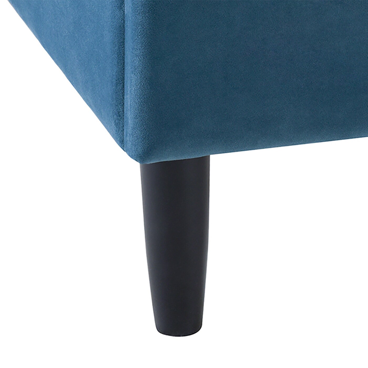 Aspen Teal Velvet Upholstered Queen Platform Bed with Tufted Headboard