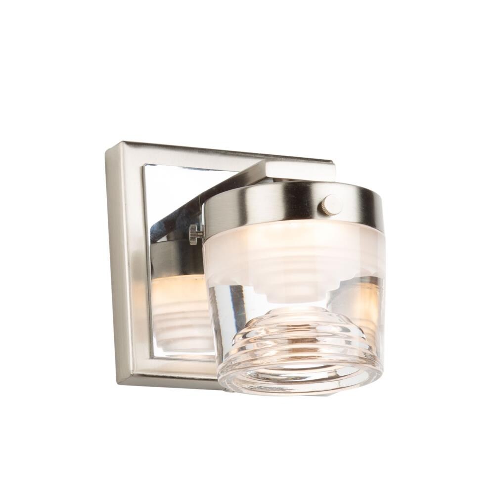 ARTCRAFT AC7661CB Newbury 4.5-in 1-Light Brushed and Polished Nickel LED Transitional Vanity Light