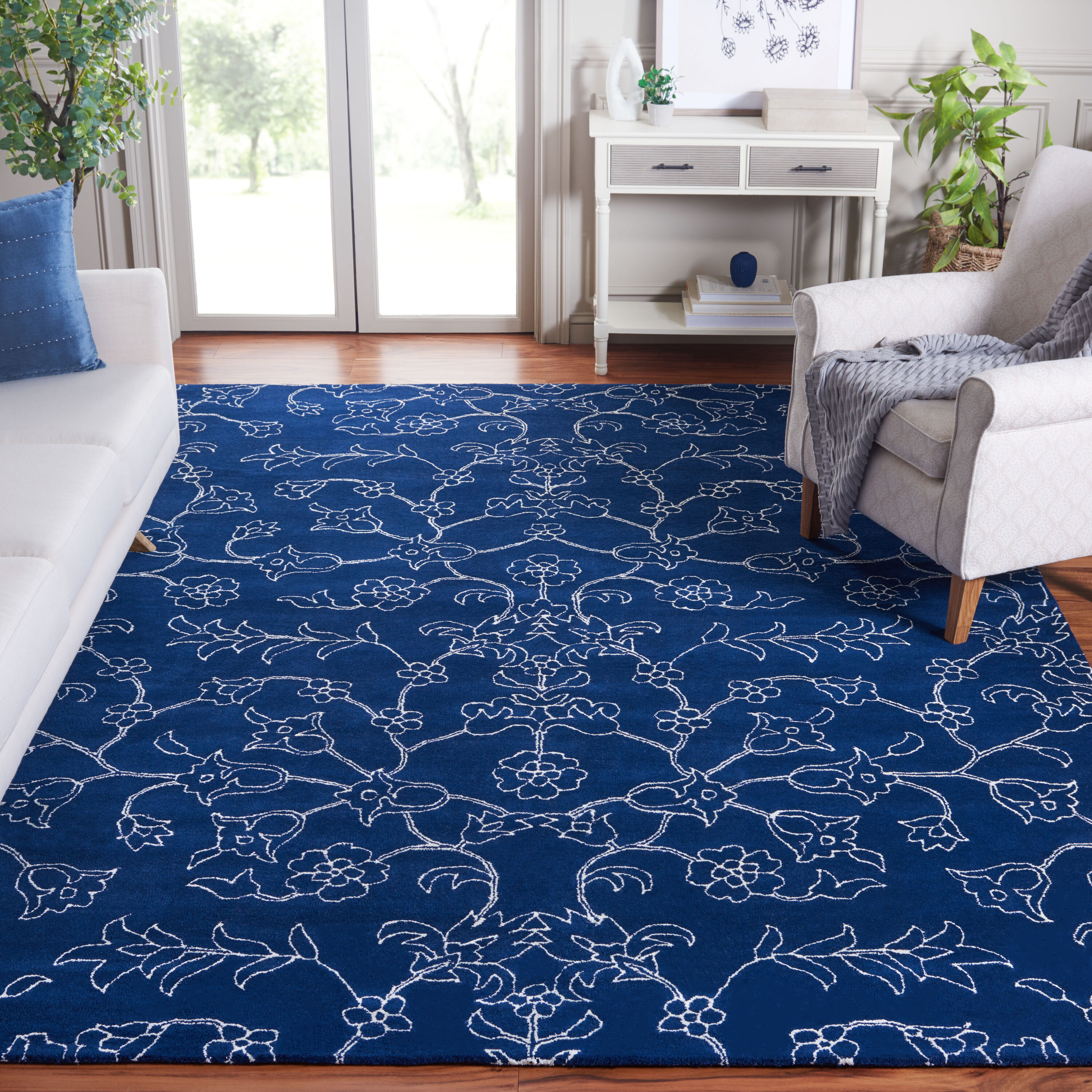  Fifth Avenue 135 Navy/Ivory Traditional 6ft x 9ft Medium Rectangle Rug