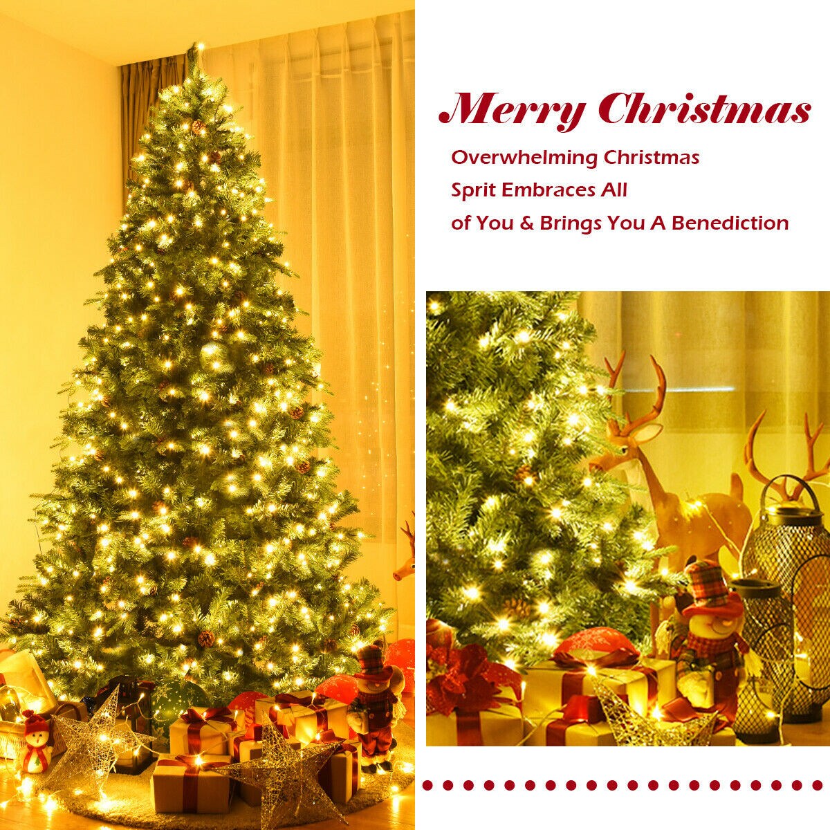 WELLFOR GD-X4YR8-WH Artificial-Christmas-Trees - View #3