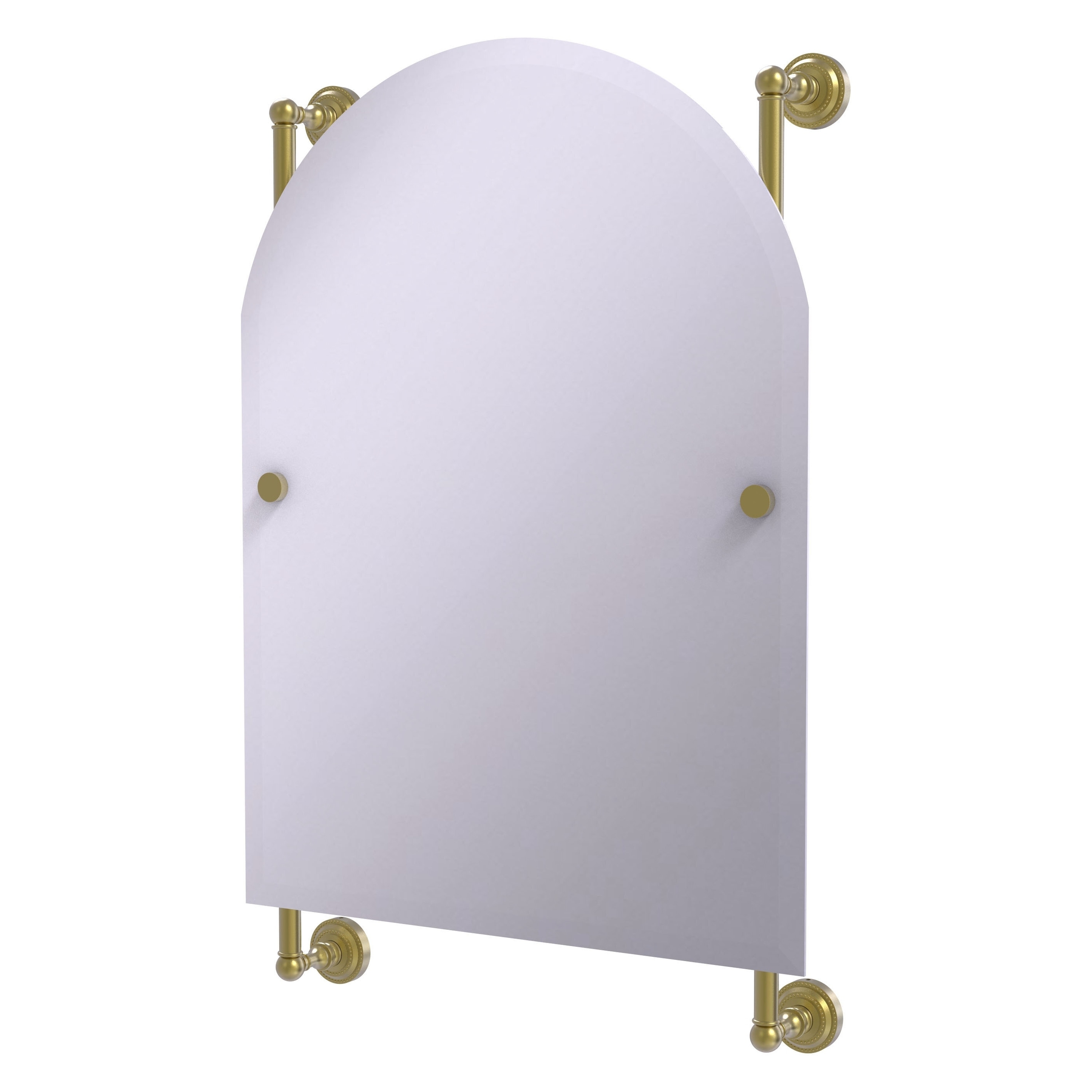 Allied Brass DT-27-94-SBR Dottingham 21-Inches x 32-Inches Beveled Frameless Arch Bathroom Vanity Mirror ( Satin Brass )