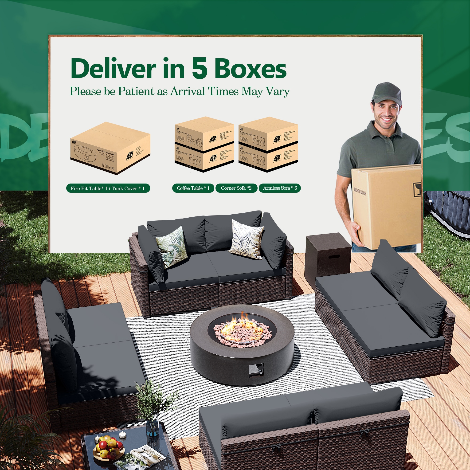 Patio Watcher LS-RT9-KD42BR-B3 Patio-Conversation-Sets - View #9