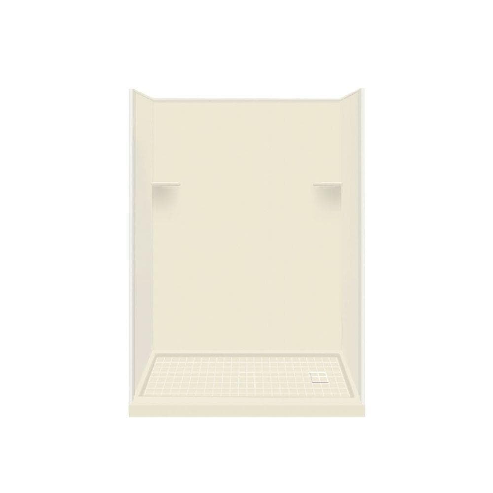 Style Selections RKWF6027R-08 Biscuit 32-in x 60-in x 75-in Alcove Shower Kit (Right Drain)