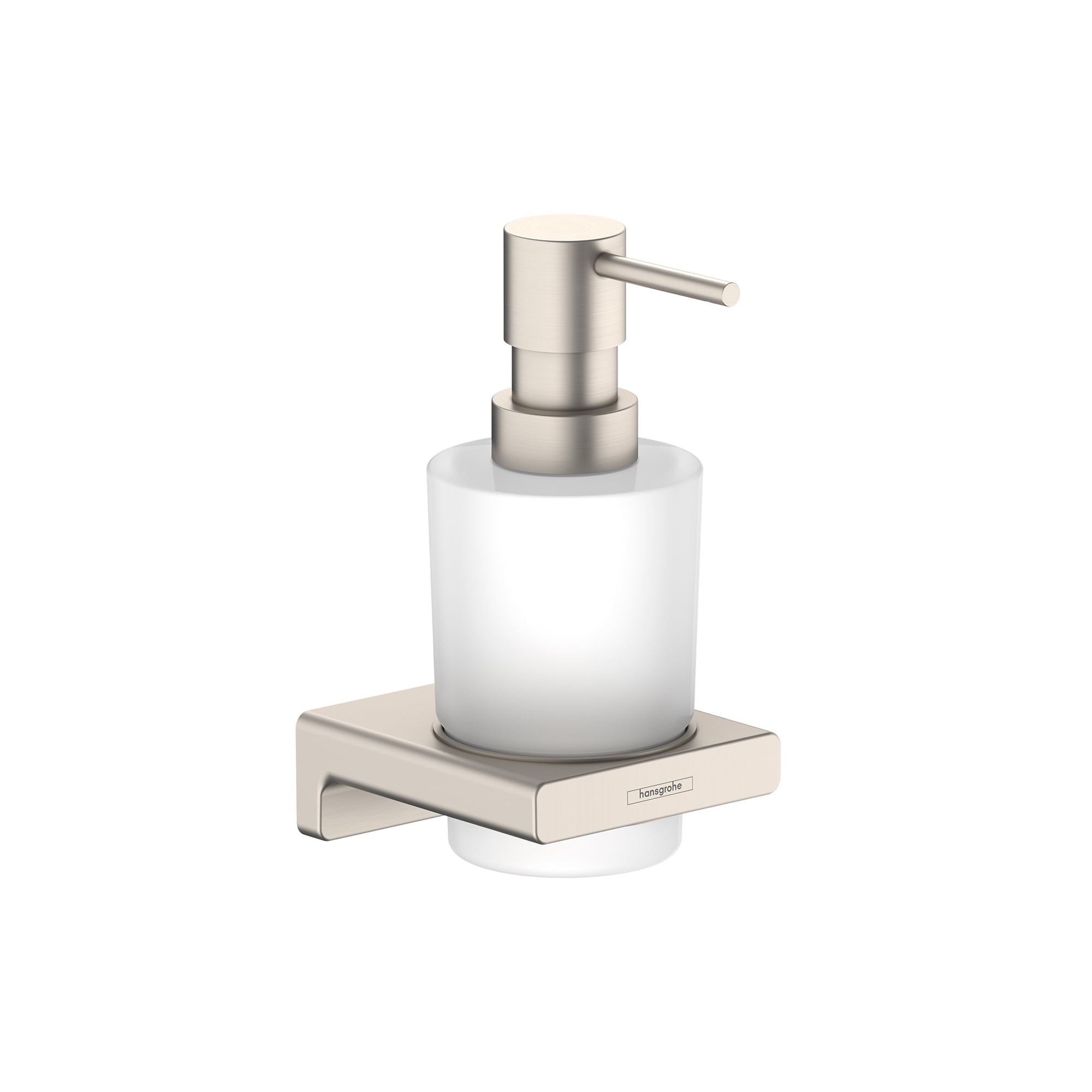 Hansgrohe 41745820 AddStoris Brushed Nickel  16-oz. Capacity Wall-mount Soap and Lotion Dispenser